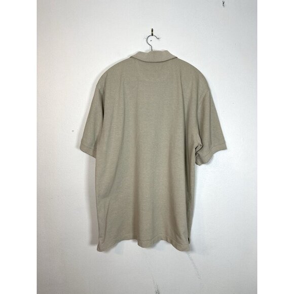 Greg Norman Polo Shirt Mens Size Large Short Sleeve Beige L Golf‎ Shark Cotton - Picture 4 of 8